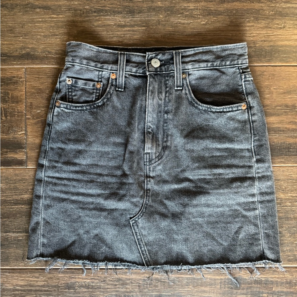 Denim Washed Black Skirt